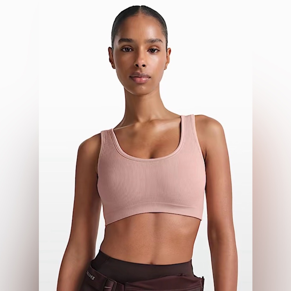 NikeSKIMS Ribbed Seamless Scoop Bra Himalayan/Ecru XL